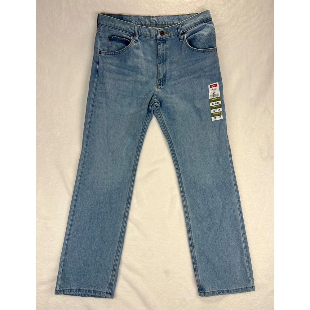 Wrangler Five Star Jeans Mens 34x32 Blue Regular Fit‎ Comfort Flex Denim